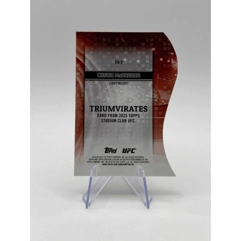 2025 Topps Stadium Club Chrome Triumvirates Conor McGregor SSP CASE HIT #TV-7